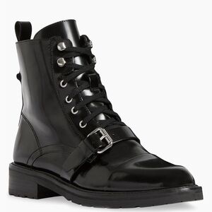 All Saints Donita Black Combat Boots made in Portugal size 36